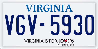 VA license plate VGV5930