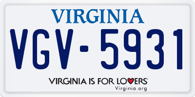 VA license plate VGV5931