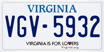 VA license plate VGV5932