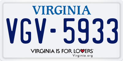 VA license plate VGV5933