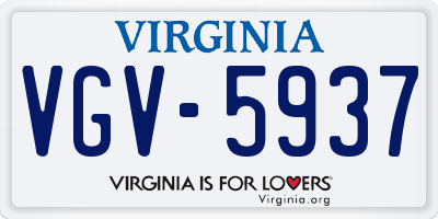 VA license plate VGV5937
