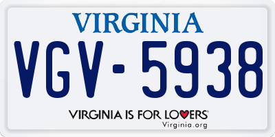 VA license plate VGV5938
