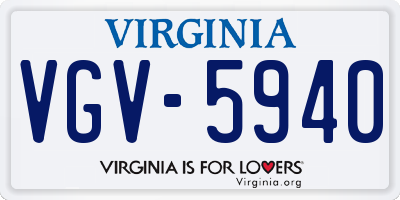 VA license plate VGV5940