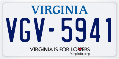 VA license plate VGV5941
