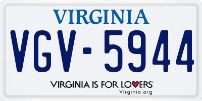VA license plate VGV5944