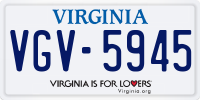 VA license plate VGV5945