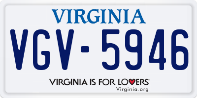 VA license plate VGV5946