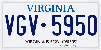 VA license plate VGV5950
