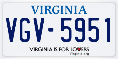 VA license plate VGV5951