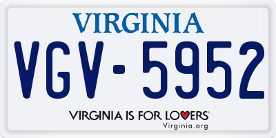 VA license plate VGV5952
