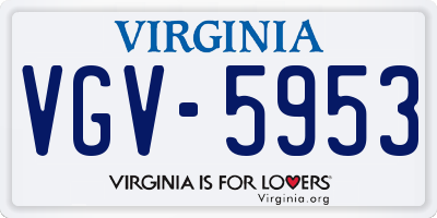 VA license plate VGV5953