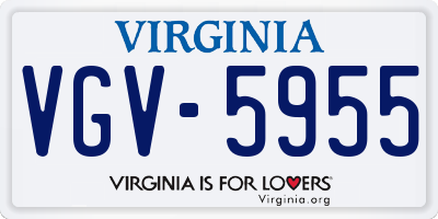 VA license plate VGV5955