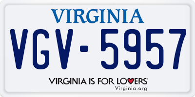 VA license plate VGV5957