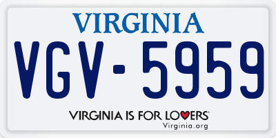 VA license plate VGV5959