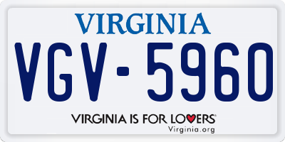 VA license plate VGV5960