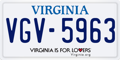 VA license plate VGV5963