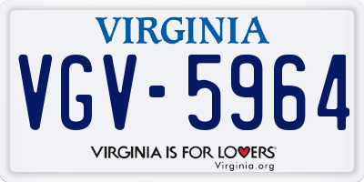 VA license plate VGV5964