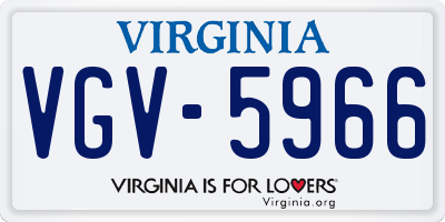 VA license plate VGV5966