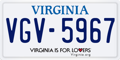 VA license plate VGV5967