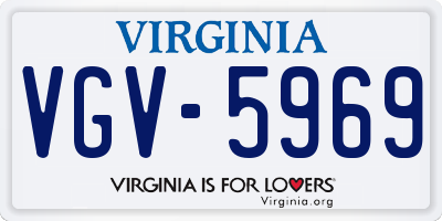 VA license plate VGV5969