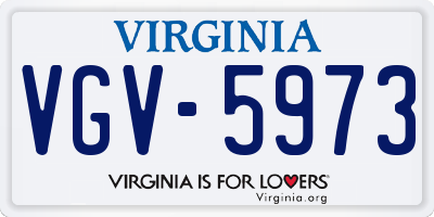 VA license plate VGV5973