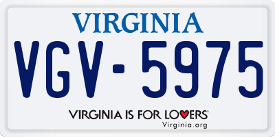 VA license plate VGV5975
