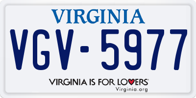 VA license plate VGV5977