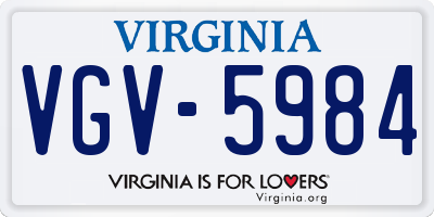 VA license plate VGV5984