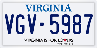 VA license plate VGV5987