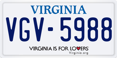 VA license plate VGV5988