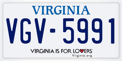 VA license plate VGV5991