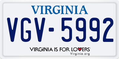VA license plate VGV5992