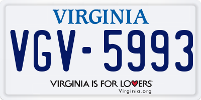 VA license plate VGV5993