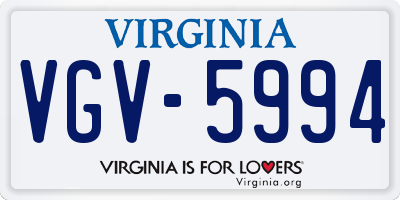 VA license plate VGV5994