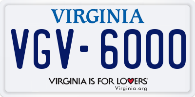VA license plate VGV6000
