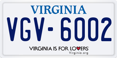 VA license plate VGV6002