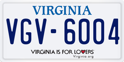 VA license plate VGV6004