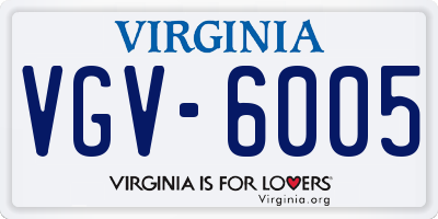 VA license plate VGV6005