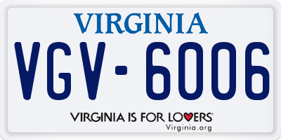 VA license plate VGV6006