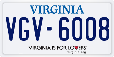 VA license plate VGV6008