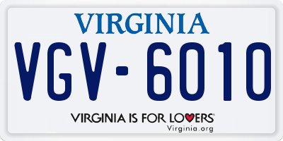 VA license plate VGV6010