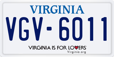 VA license plate VGV6011