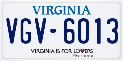 VA license plate VGV6013