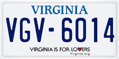 VA license plate VGV6014