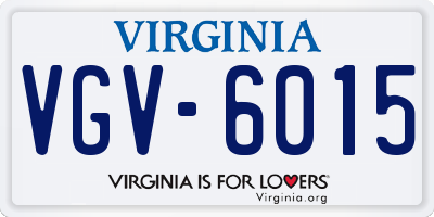 VA license plate VGV6015