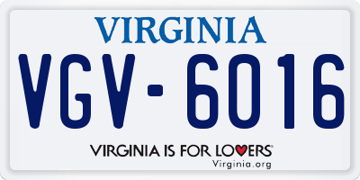 VA license plate VGV6016