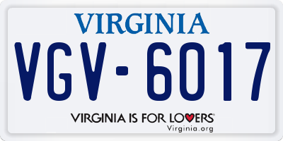 VA license plate VGV6017