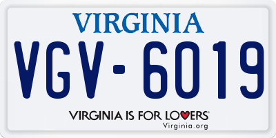 VA license plate VGV6019
