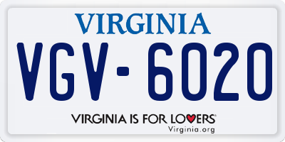 VA license plate VGV6020
