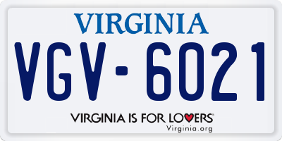 VA license plate VGV6021